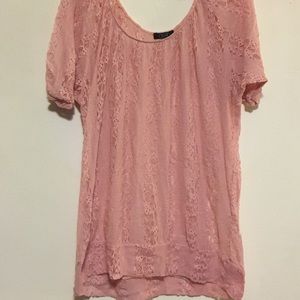 Lace pastel pink top